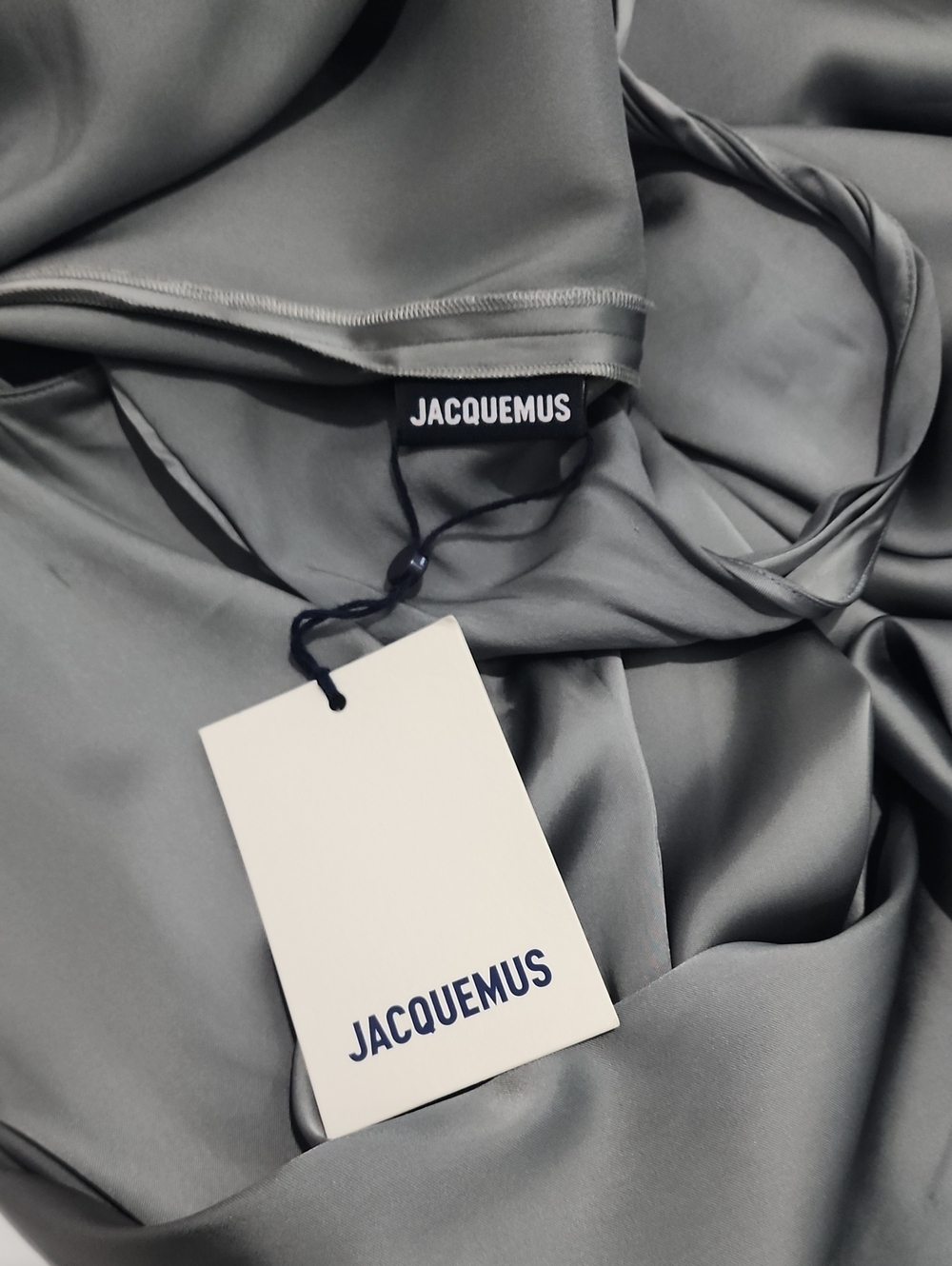 Jacquemus La Robe Mentalo Satin-Twill Long Dress (SZ 42) - Picture 11 of 16